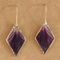 Ohrhänger "Purple Diamond" - vergoldet