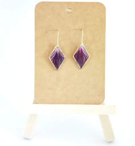Ohrhänger "Purple Diamond" - vergoldet 2 Ohrhänger "Purple Diamond" - vergoldet – Bild 2