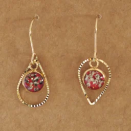 Ohrhänger "Ruby Gold Drop" - vergoldet