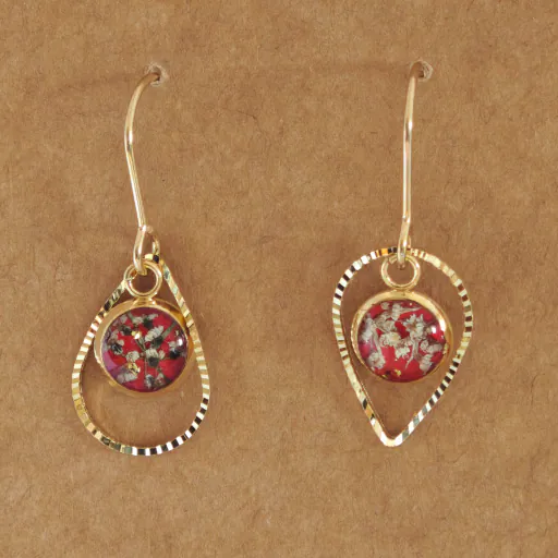 Ohrhänger "Ruby Gold Drop" - vergoldet 1 Ohrhänger "Ruby Gold Drop" - vergoldet