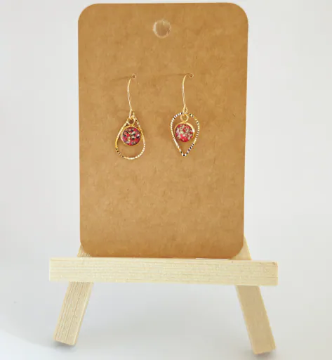 Ohrhänger "Ruby Gold Drop" - vergoldet 2 Ohrhänger "Ruby Gold Drop" - vergoldet – Bild 2