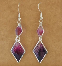 Ohrhänger "Purple Diamond Duo" - versilbert
