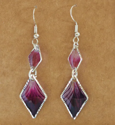 Ohrhänger "Purple Diamond Duo" - versilbert 1 Ohrhänger "Purple Diamond Duo" - versilbert