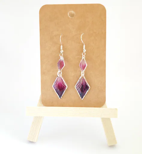 Ohrhänger "Purple Diamond Duo" - versilbert 2 Ohrhänger "Purple Diamond Duo" - versilbert – Bild 2