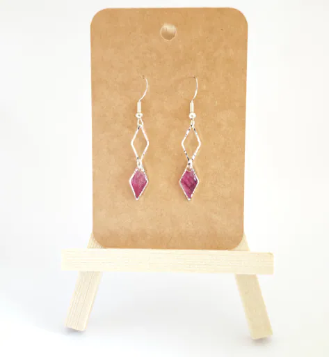 Ohrhänger "Purple Diamond Duo" - versilbert 4 Ohrhänger "Purple Diamond Duo" - versilbert – Bild 4