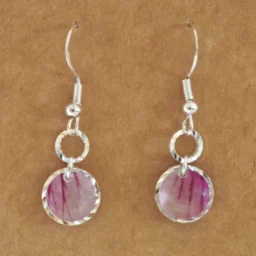 Ohrhänger "Purple Ring Duo" - versilbert