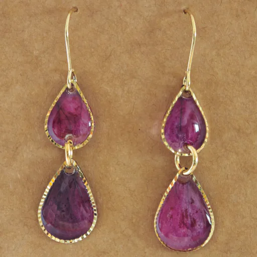 Ohrhänger "Purple Drop Duo" - vergoldet 1 Ohrhänger "Purple Drop Duo" - vergoldet
