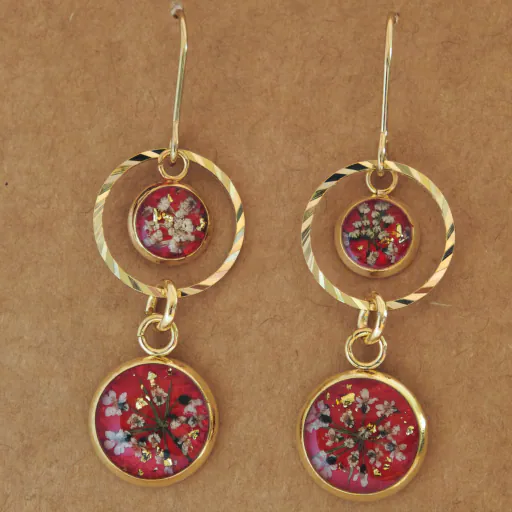 Ohrhänger "Ruby Duo" - vergoldet 1 Ohrhänger "Ruby Duo" - vergoldet