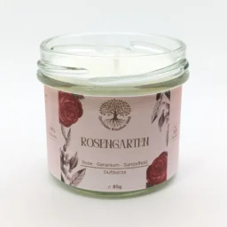 Duftkerze "Rosengarten" - Rose, Geranium, Sandelholz